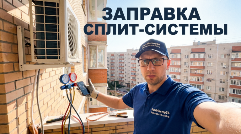 Заправка сплит-системы в Волгограде: по весу шильдика, утечка на трассе и цены