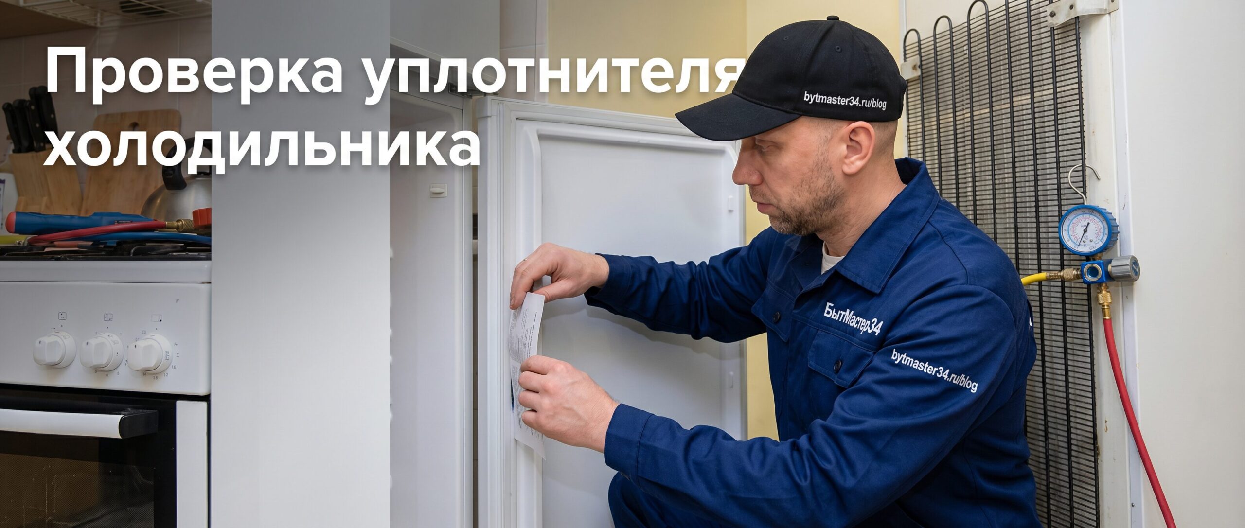 Проверка уплотнителя холодильника — тест листом бумаги