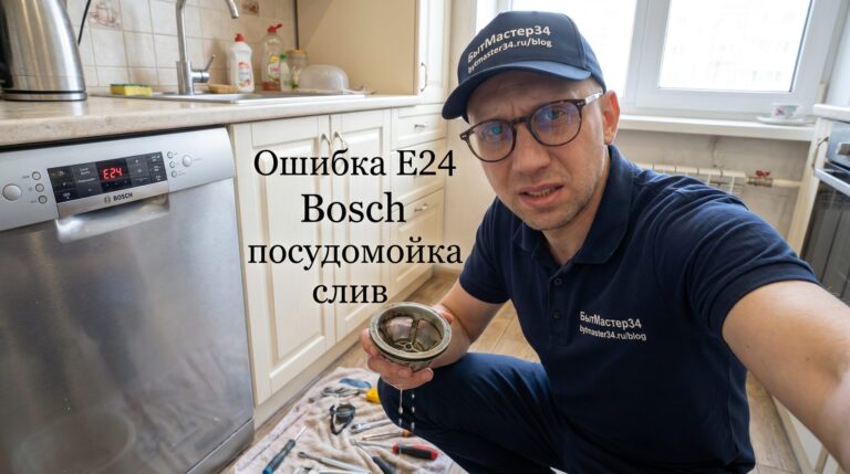 ошибка e24 bosch посудомойка что делать волжский: 6 проверок слива и когда мастер 2026
