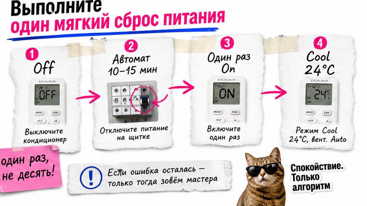 Схема workflow / шаги: Выполните один мягкий сброс питания